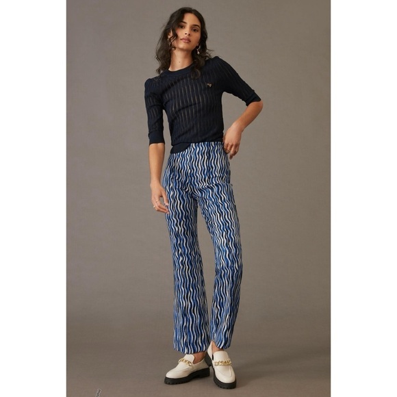 Anthropologie Pants - Anthropologie Maeve the Margot cropped kick flat pant size medium